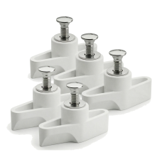 Крепежный набор: винт М4х19, гайка барашек М4 и шайба М4х10, цвет белый, 5 шт