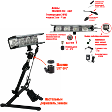 Лампа Филиппова серия ECST4SVET малярная проявочная на стойке для небольших площадей