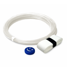 Набор для теннисной ракетки: виброгаситель темно-синий смайлик, белая струна 12 м и намотка на рукоятку 110 см