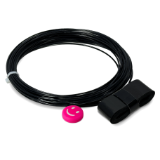 Набор для теннисной ракетки: виброгаситель розовый смайлик, черная струна 12 м и намотка на рукоятку 110 см
