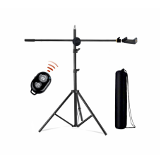 Напольная стойка штатив для съемки сверху JBH-G1CB с держателем для телефона, с сумкой для переноски и кнопкой Bluetooth