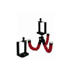 Штатив-трипод Flex-01 с 2 держателями телефона и гибкими ножками, красный