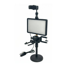 Штатив ZM-02 настольный с 3 держателями телефона и RAG панелью для съемки
