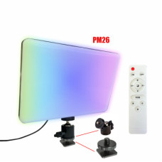 Осветитель RGB PM-26AS на пульте управления с регулировкой цвета и яркости на шарнире с адаптером холодный башмак
