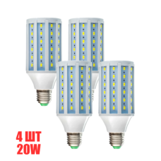 Лампа LED для фото-осветителей, светодиодная лампа для софтбокса E27/20W/5500K, 4 шт