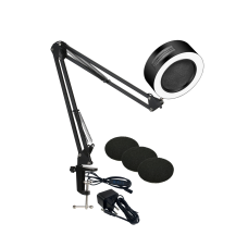 Вытяжка с подсветкой и сменными фильтрами для пайки на усиленной струбцине до 7,5 см