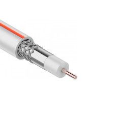 Кабель коаксиальный (телевизионный) RG - 6 75 Ом F660, белый, 1 метр (Не нарезаем)