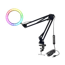 Лампа кольцевая RGB-NB26, диаметр 26 см, на пантографе 